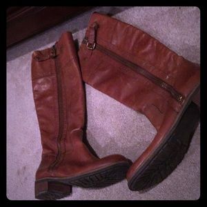 Franco Sarto Brown Leather Knee Boots